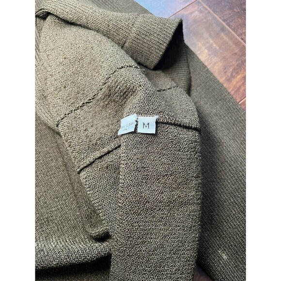 womens maria ficalora Single Cross neck button olive green Cardigan Size M - Picture 8 of 11